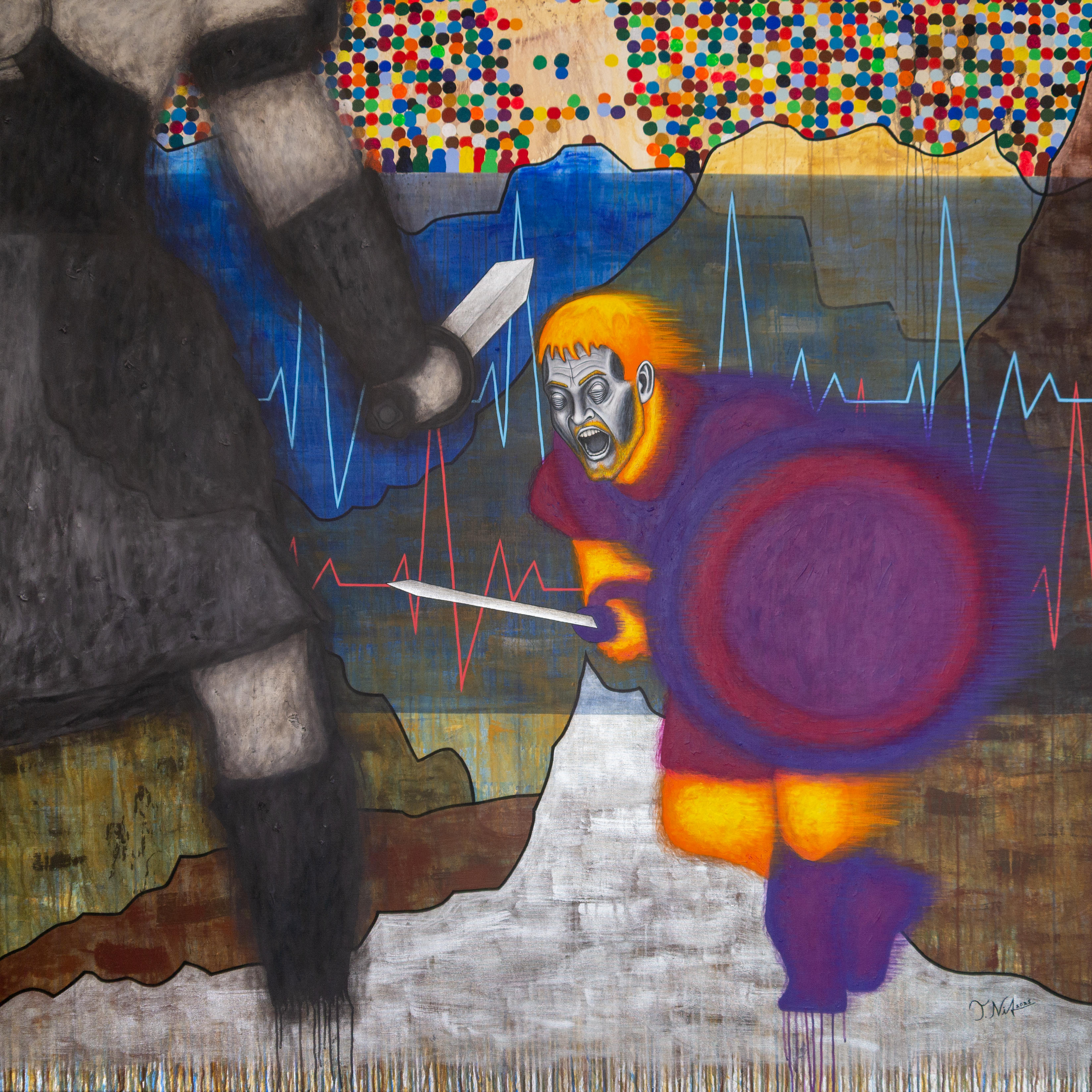 Till Nitschmann, The Undefeated, acrylic on canvas | 180 x 180 cm | 2025