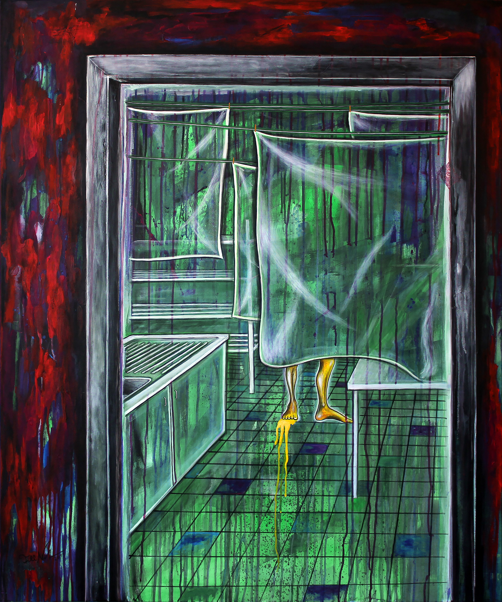 Till Nitschmann, Ziggis Golden Gate Fuß, acrylic on canvas | 120 x 100 cm | 2011